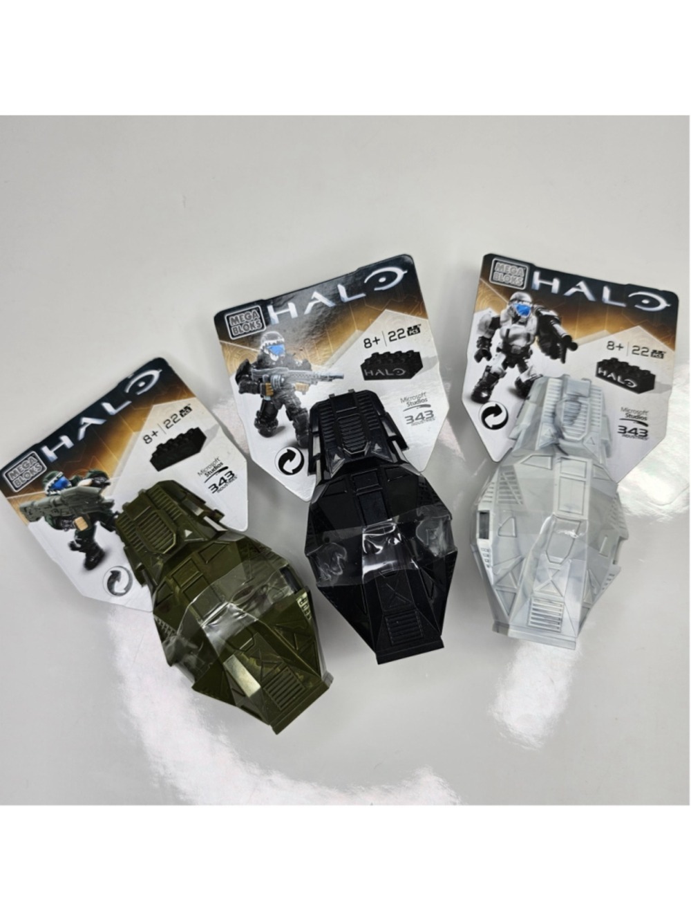 SEALED Mega Bloks Halo Drop Pod Lot New 22 Pcs Each Green Black White 3 Pack